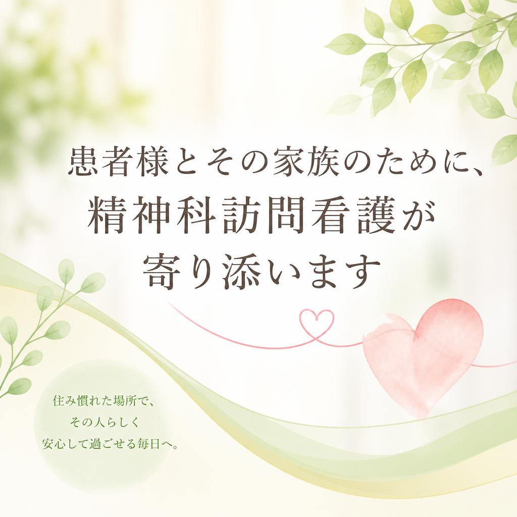 患者様とその家族のために、精神科訪問看護が寄り添います