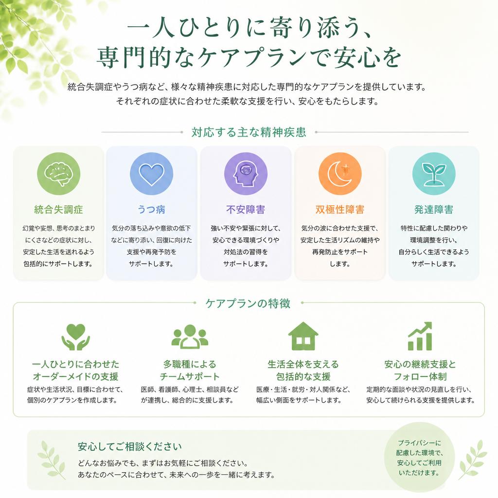 疾患ごとのケアプランのご提案