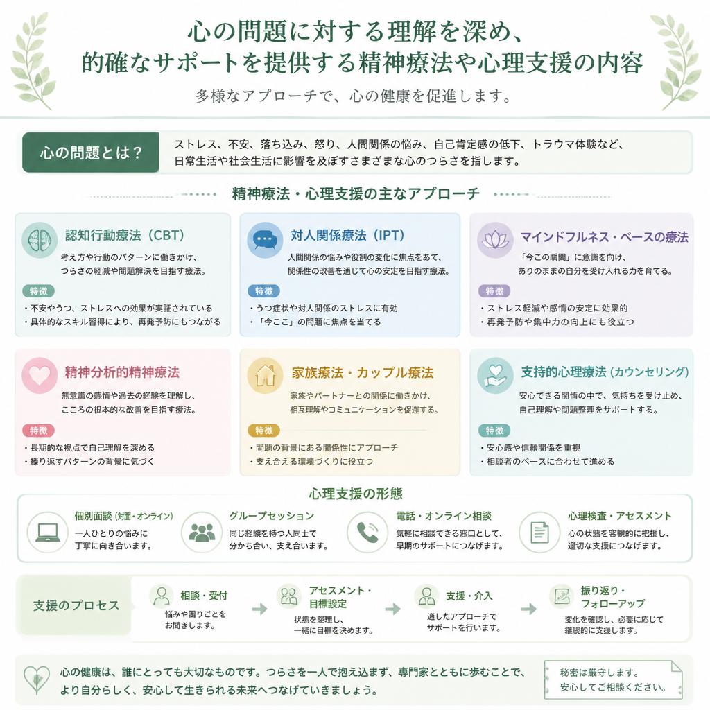 専門的な精神療法と心理支援