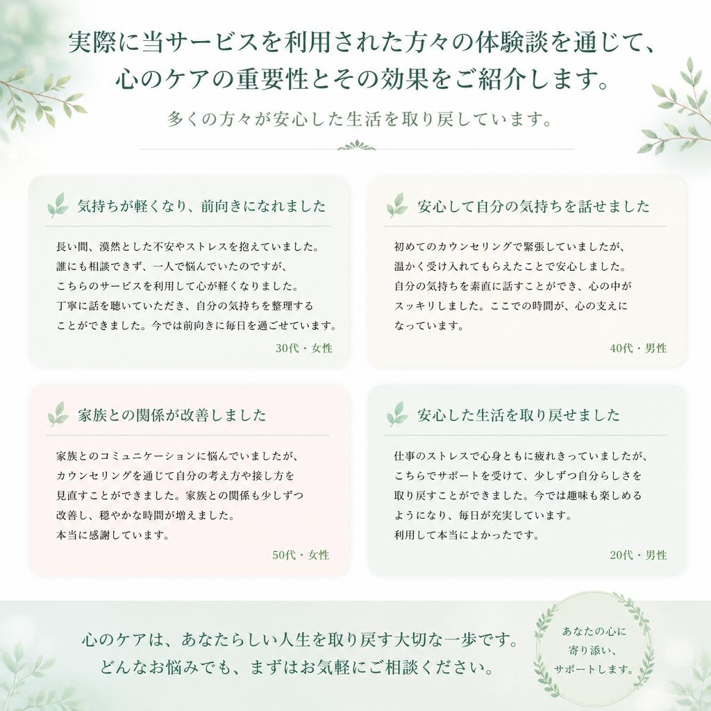 ご利用者様の声と実績