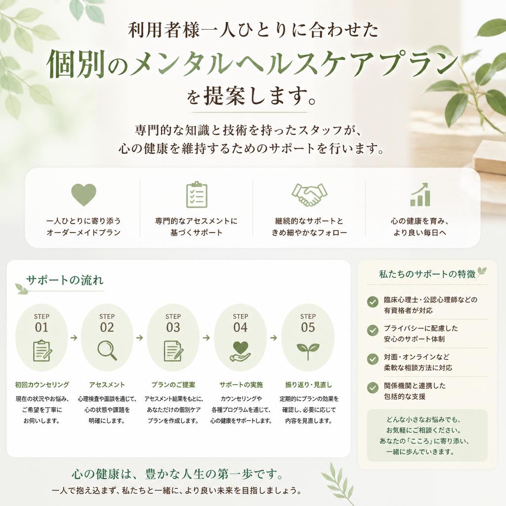 個別に寄り添うメンタルヘルスケア