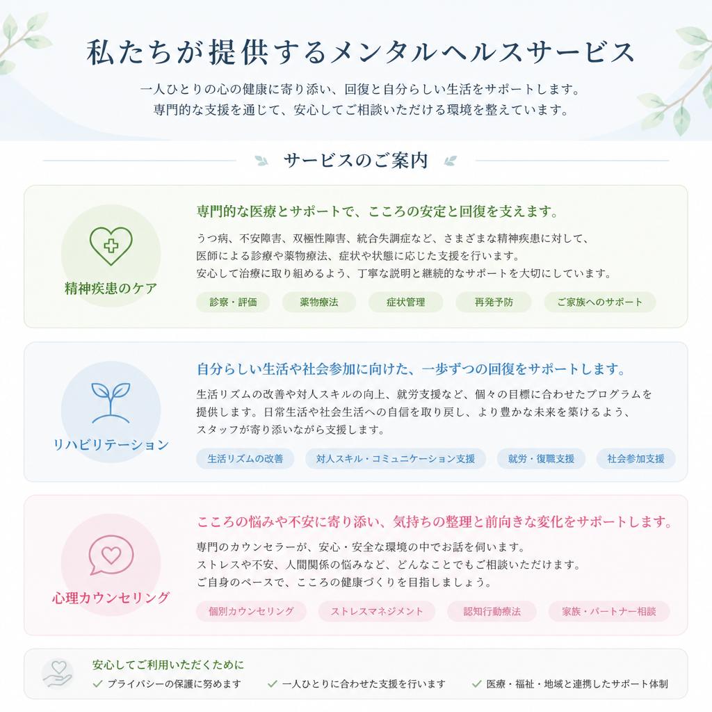 2. メンタルヘルスサービスの具体的な内容