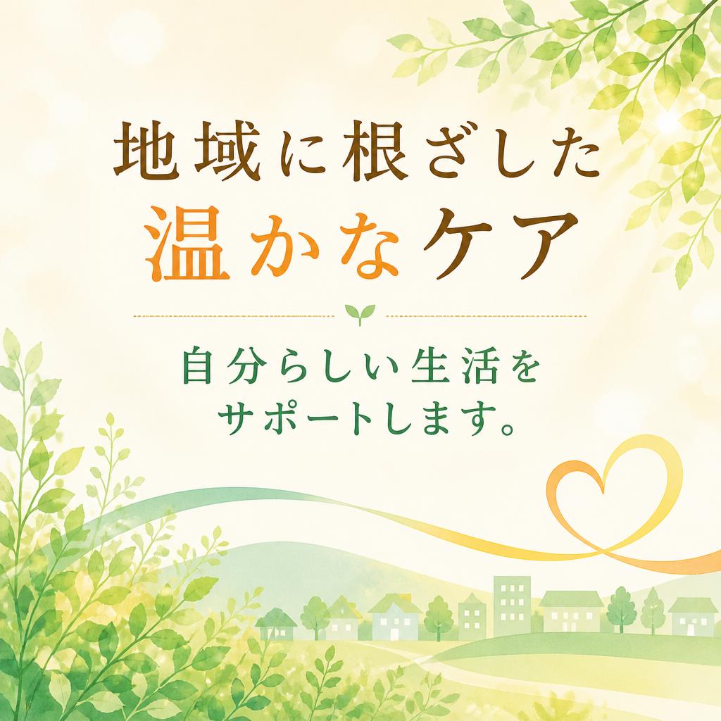 地域に根ざした温かなケア、自分らしい生活をサポートします。