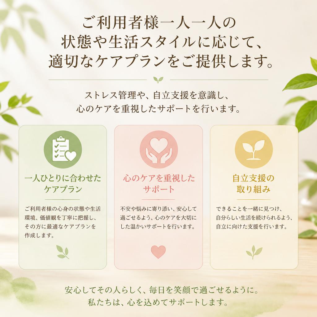 個別対応のケアプラン