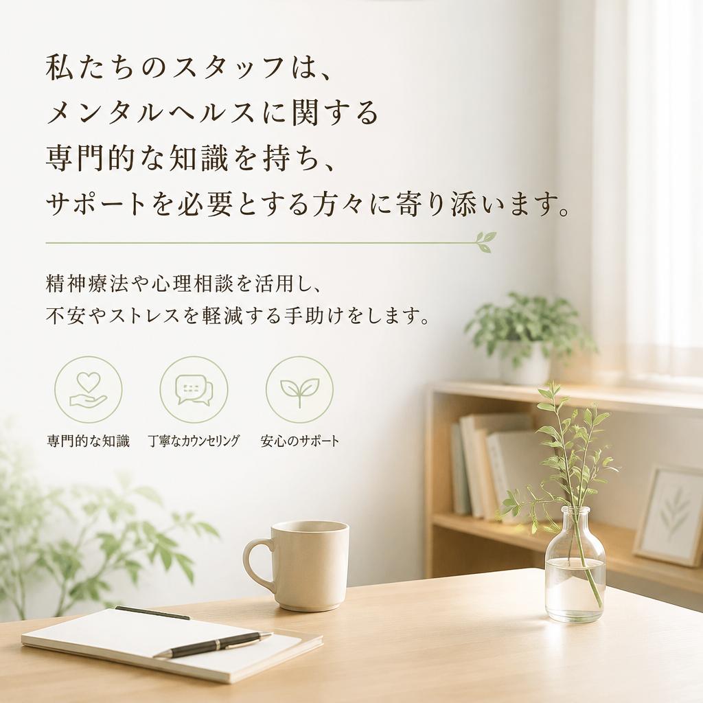 メンタルヘルスケアの専門家がサポート