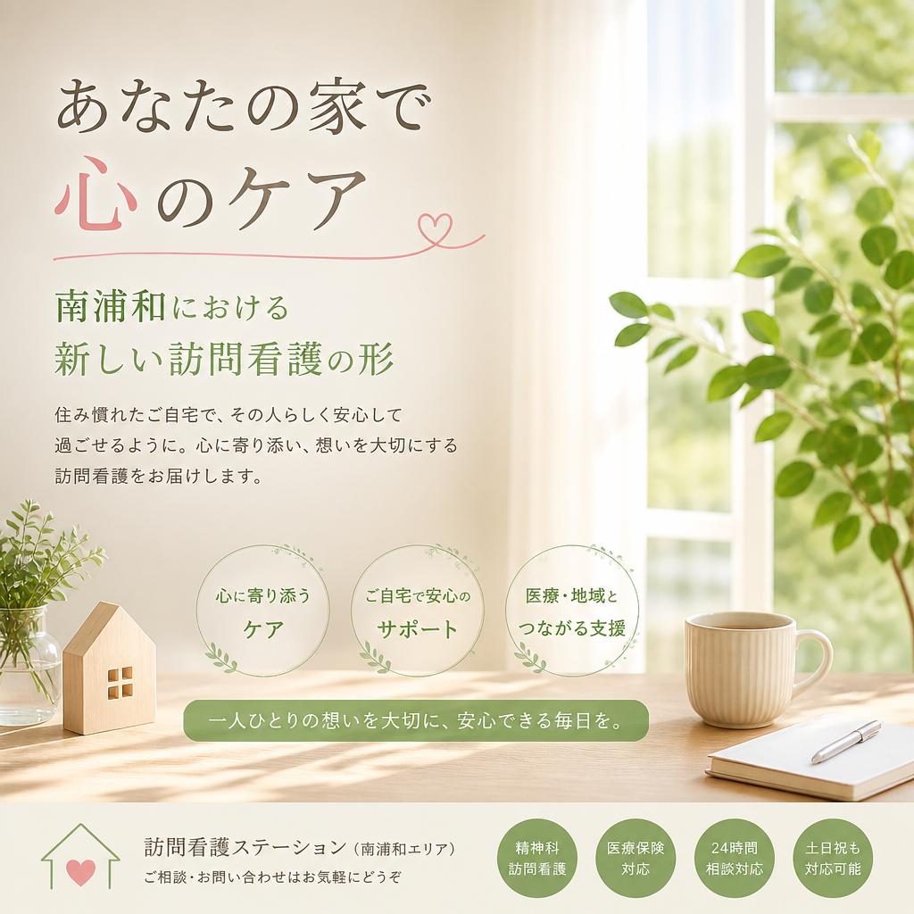 あなたの家で心のケア、南浦和における新しい訪問看護の形
