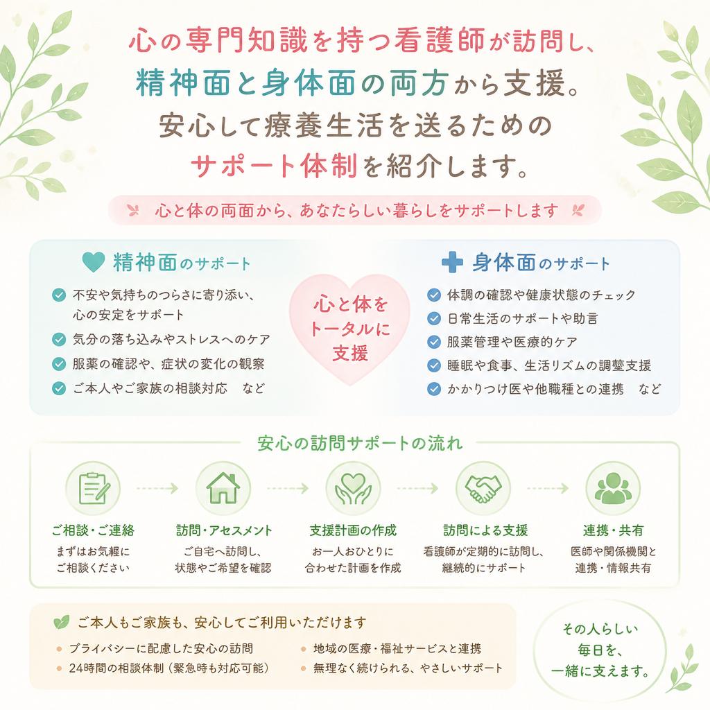 専門の看護師による安心のサポート
