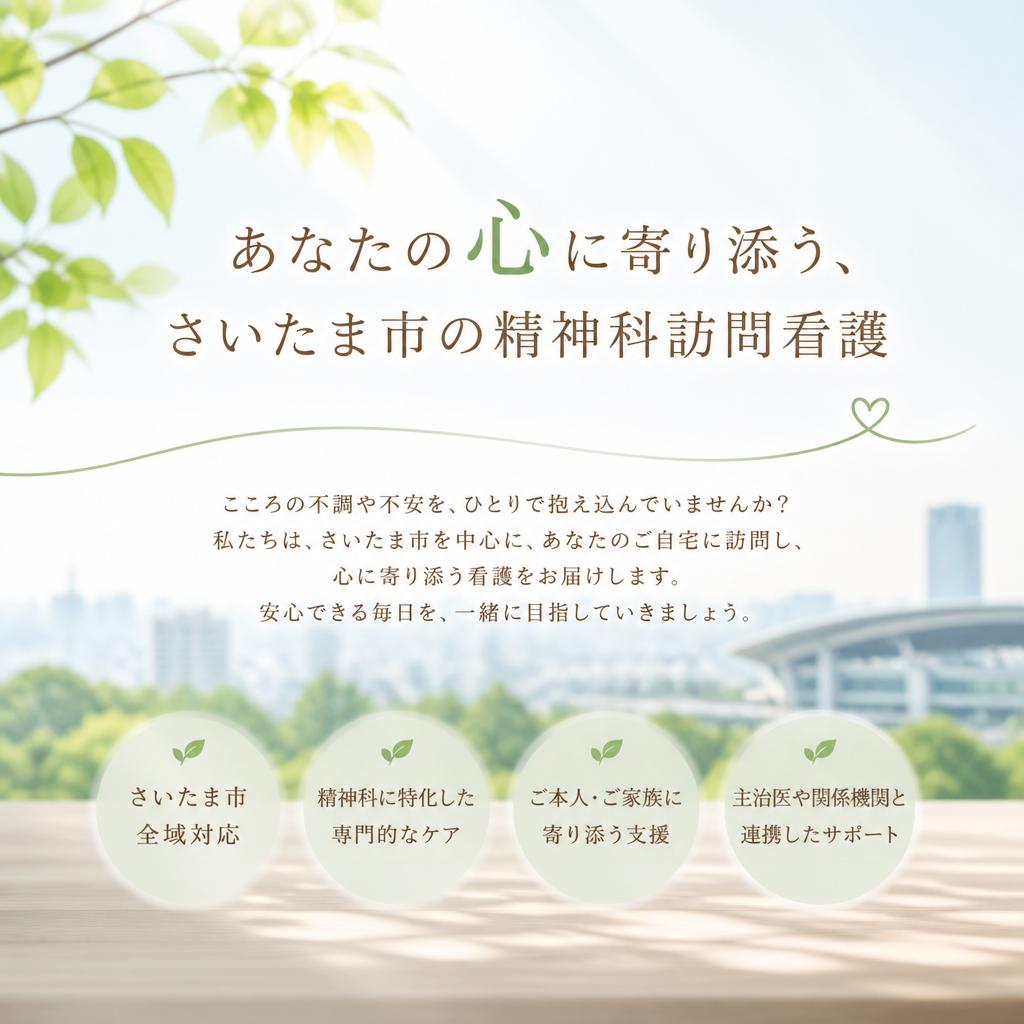 あなたの心に寄り添う、さいたま市の精神科訪問看護