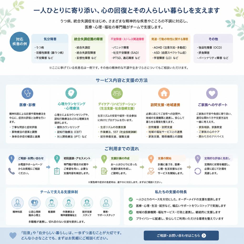 対応症状とサービス内容