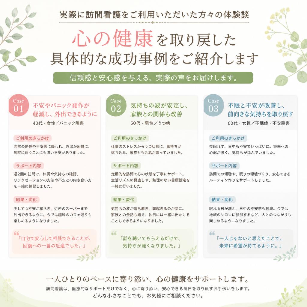 利用者様の声、実際の成功事例