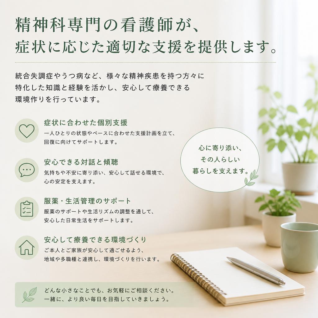 2. 精神疾患に特化した専門的な看護